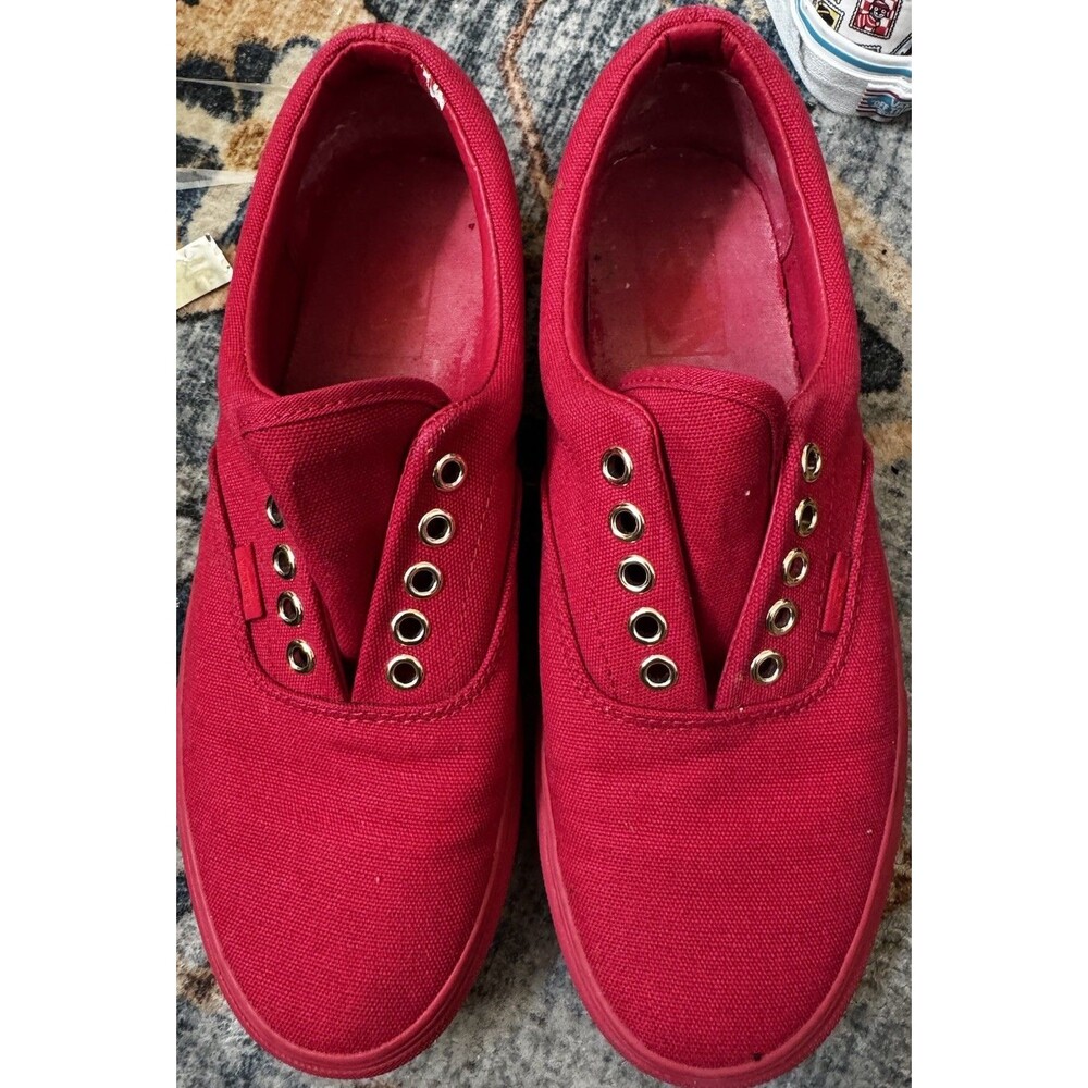 EUC Vans Era 'Gold Mono' Crimson Red Canvas Sneakers - Men's 8.5 / Women's 10